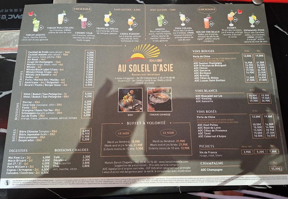 Au Soleil d'Asie - Menu Image 2